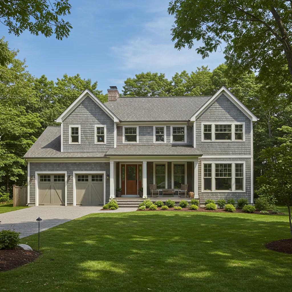 Custom home in Rhode Island surrounded by nature, representing the theme of building a personalized residence